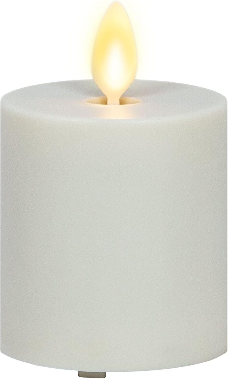LUMINARA Outdoor Votive Flameless LED Candle, Pearl Ivory 2" x 3.2", Moving Flame Battery Operated Timer Remote Ready IPX4 Matte Plastic Finish - Image 1